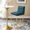 Modway Privy Gold Stainless Steel Upholstered Fabric Bar Stool-EEI-3855